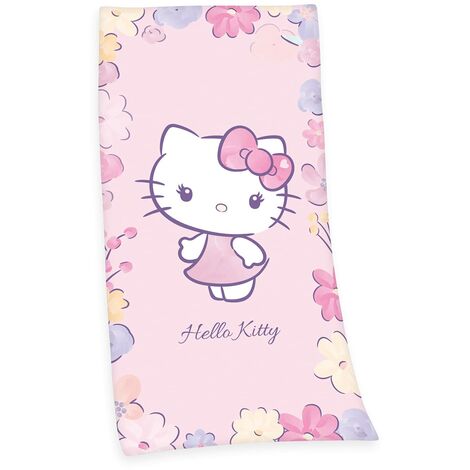 Herding Hello Kitty - Telo mare in spugna velour, 100% cotone/velour, 75 x 150 cm