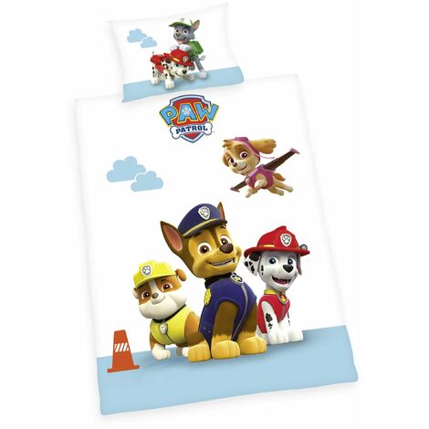 Herding Set Biancheria da Letto, Paw Patrol, Federa 40 x 60 cm, Copripiumino 100 x 135 cm, Multicolore, Cotone