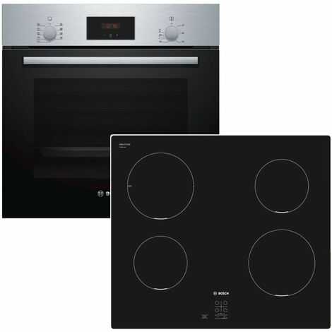 HERDSET BOSCH Backofen mit Induktionskochfeld - autark 60 cm Teleskopauszug 3D-Heißluft