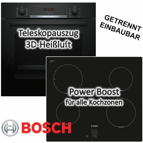 HERDSET Bosch Backofen Teleskopauszug + Induktionskochfeld autark 60 cm NEU