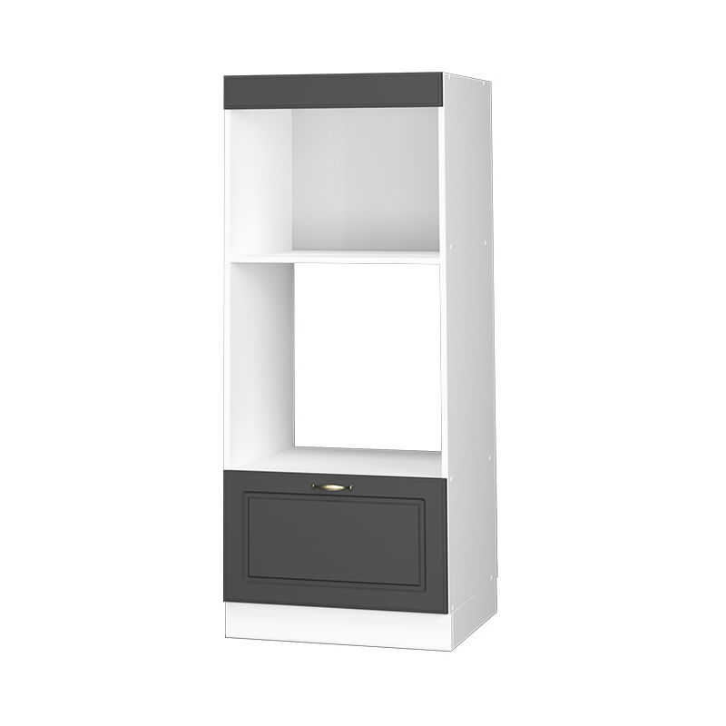 Vicco - Mikrowellenschrank Fame-line, Anthrazit-gold Landhaus, 60 Cm Offen