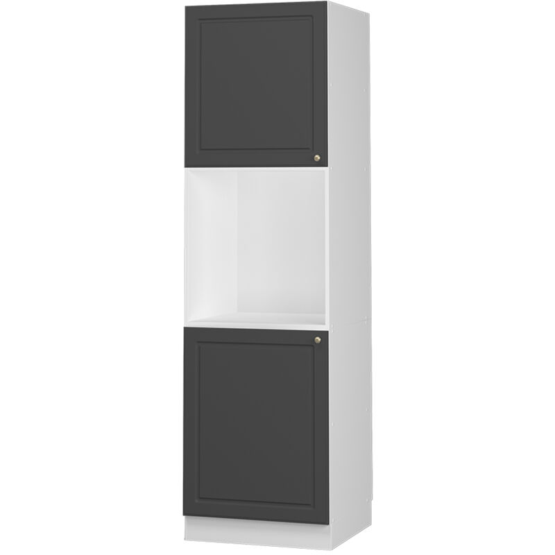 Vicco - Herdumbauschrank Fame-line, Anthrazit-gold Landhaus, 60 Cm Offen