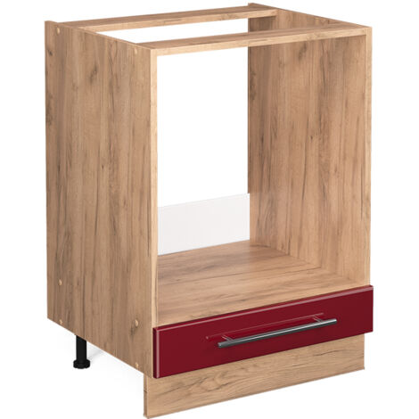 Herdumbauschrank Fame-Line, Bordeaux Hochglanz, 60 cm ohne Arbeitsplatte, Vicco