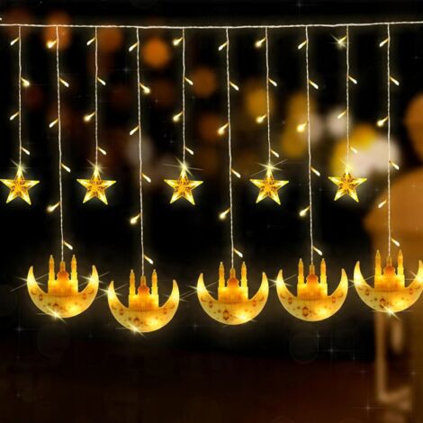 Herefun 3,5 m Ramadan-LED-Lichterkette – 8 Modi, Mond und Sterne