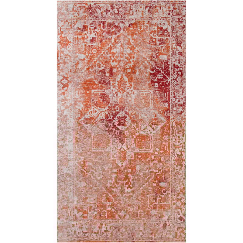 Beneffito - Tapis - Collection Heris Brick - Tapis - Rouge - 80x150cm - Tapis à Motifs, Finition Artisanale, Tissage en Belgique - Tapis de Moderne
