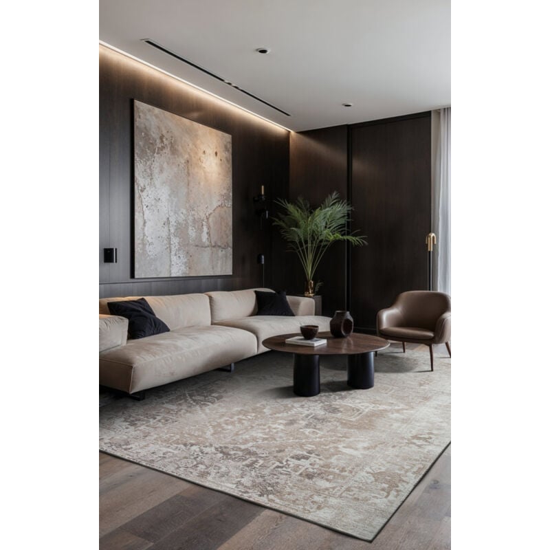 Beneffito - Tapis - Collection Heris Mouse Hair - Tapis - Gris - 140x200cm - Tapis à Motifs, Finition Artisanale, Tissage en Belgique - Tapis de