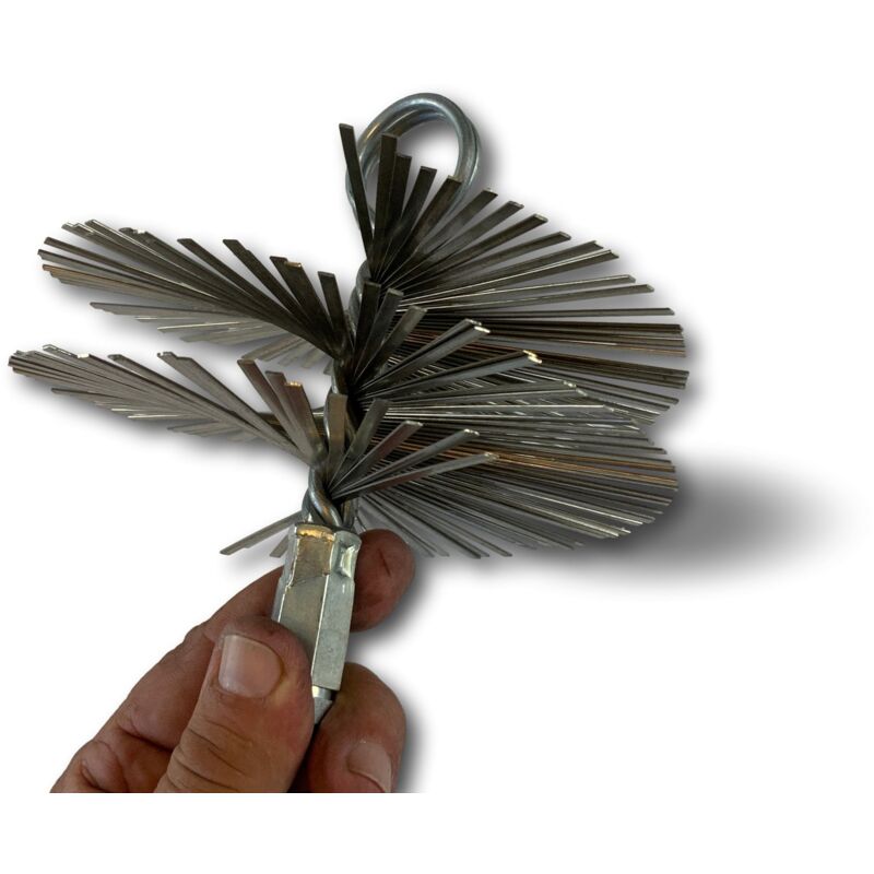 Kibros - Hérisson acier rond Embout acier fileté Ramonage conduits non gainés - ø 150 mm - Hérisson acier