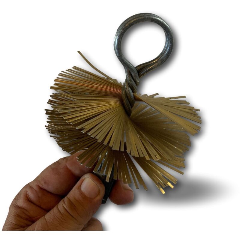 Kibros - Hérisson acier rond Embout acier fileté Ramonage conduits non gainés - ø 100 mm - Hérisson acier