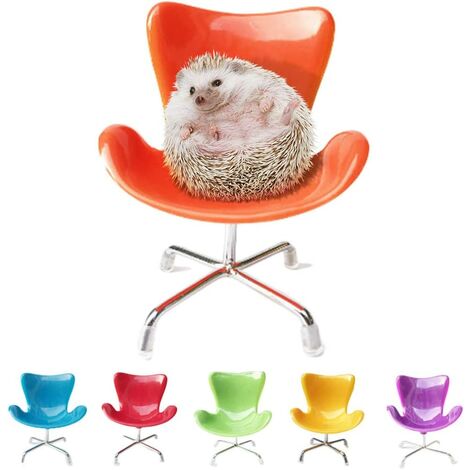 Hérisson Mini fauteuil en plastique jouet décoratif accessoires de cage fournitures pour hérisson accessoire photo chaise jouet parfait pour les petits animaux hamster oiseau perroquet souris chinchilla souris gerbille naine (orange) 1 pièce
