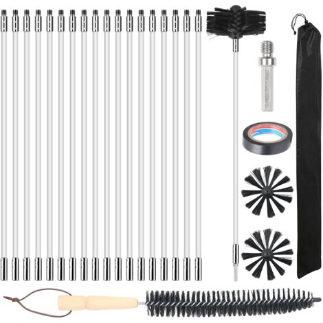 hérisson ramonage, nettoyage de conduits daération , brosse, a tige hexagonale , a brosse à manche en bois