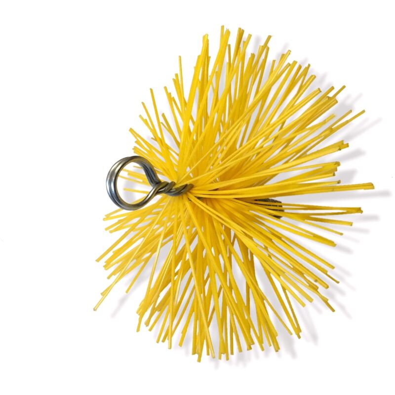 Kibros - Hérisson rond synthétique Embout acier fileté M121,75mm Ramonage - ø 180 mm - Hérisson nylon