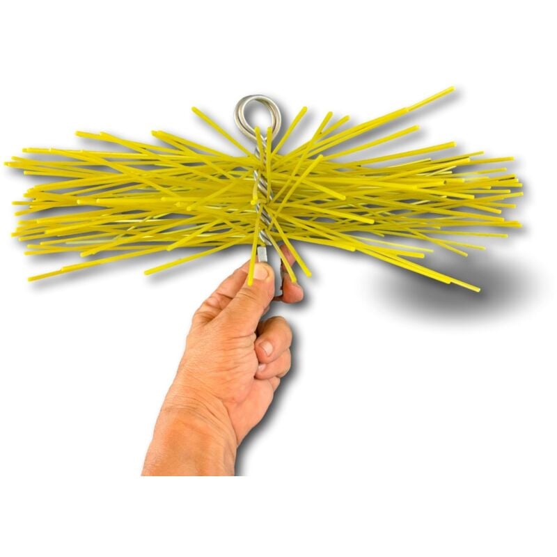 Kibros - Hérisson rond synthétique Embout acier fileté M121,75mm Ramonage - ø 350 mm - Hérisson nylon