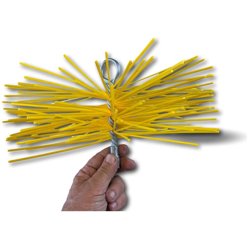 Kibros - Hérisson rond synthétique Embout acier fileté M121,75mm Ramonage - ø 300 mm - Hérisson nylon