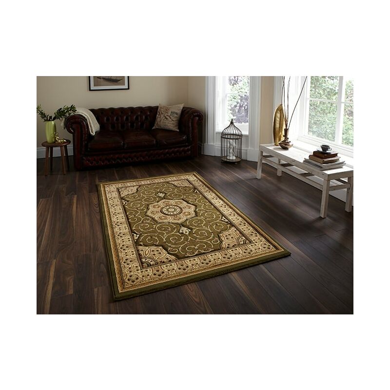 Think Rugs - Heritage 4400 Green 280cm x 380cm - Green and Beige