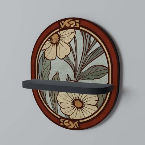 HERITAGE BLOSSOM Mensola ovale nera