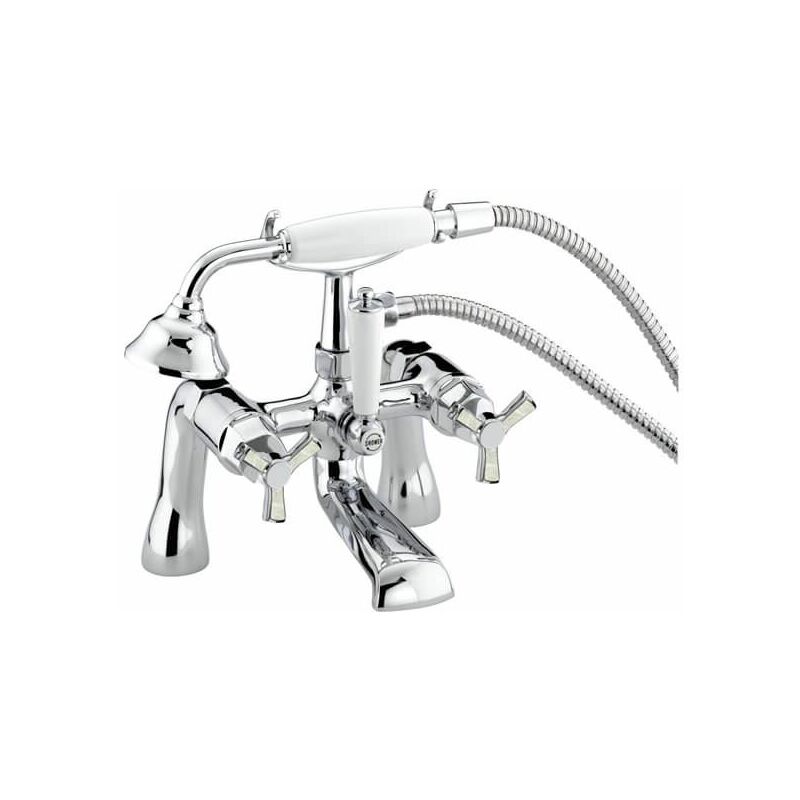 Heritage Gracechurch Mother Of Pearl Bath Shower Mixer Tap - Chrome - TGRDMOP02