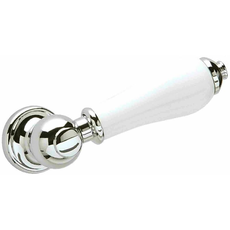 Heritage - Porcelain Vintage Cistern Lever, Chrome Plated & White CPC00