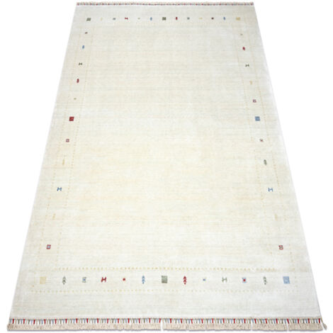 HERIZ A0987C tappeto Cornice crema - filato di bambù, esclusivo, elegante beige 200x290 cm
