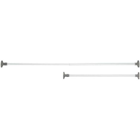 HERKULES Appendiabiti telescopico 80-145cm, Appendiabiti estensibile, Armadio personalizzato, Acciaio bianco, 8x80-145x4,5cm