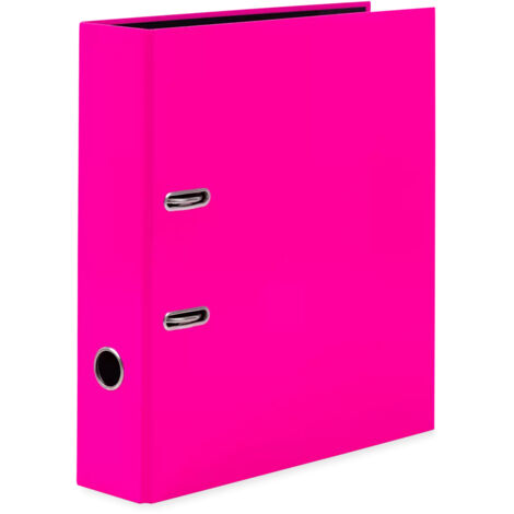 HERMA 20065 Neonpink A4-Ordner, 7 cm de breit, Design-Ordner de Karton mit Innendruck für Schule und Büro, stabiler Ordner de Ringe de Karton für Jungen und Mädchen
