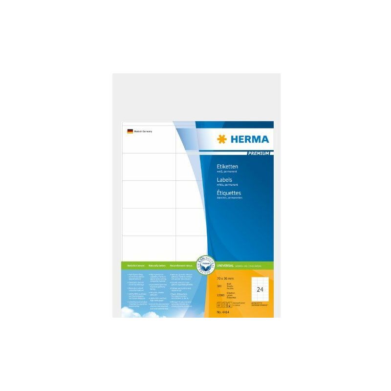 Image of 4414 etichetta per stampante Bianco Etichetta per stampante autoadesiva - Herma