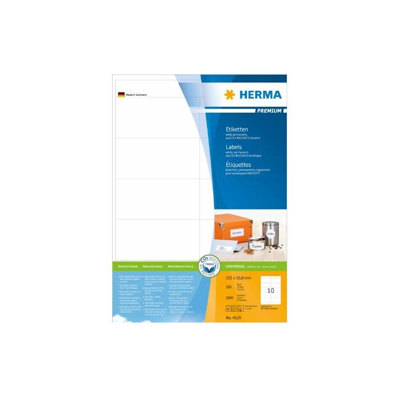 HERMA 4629 etichetta autoadesiva Bianco Rettangolo...