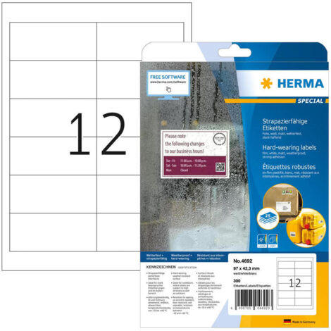 HERMA 4692 etiqueta de impresora Blanco Etiqueta para impresora autoadhesiva