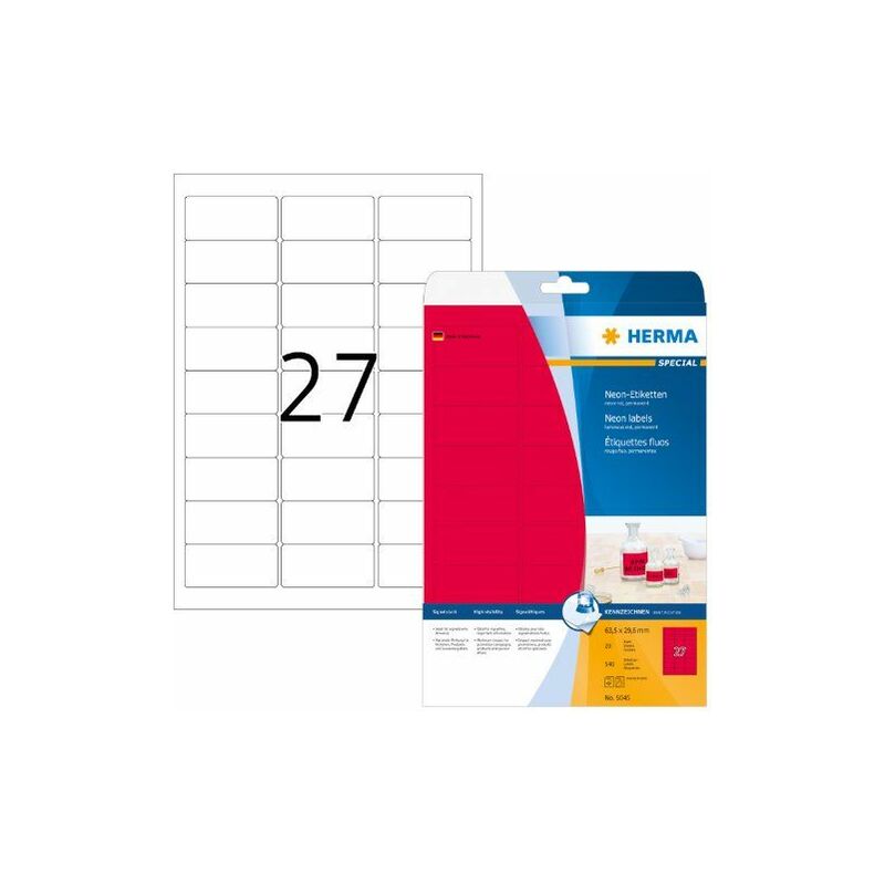 Image of 5045 etichetta per stampante Rosso Etichetta per stampante autoadesiva - Herma