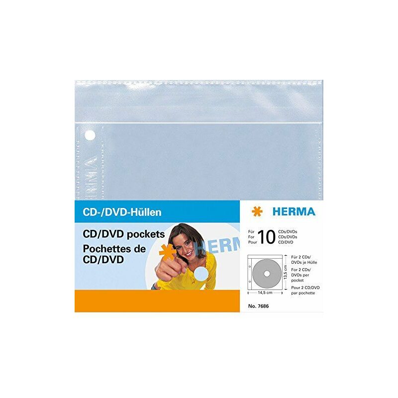 

7686 funda para discos ópticos 2 discos Transparente - Herma