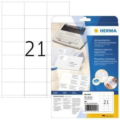HERMA Adressetik. 70x42 mm Papier Ecken spitz 420 St.