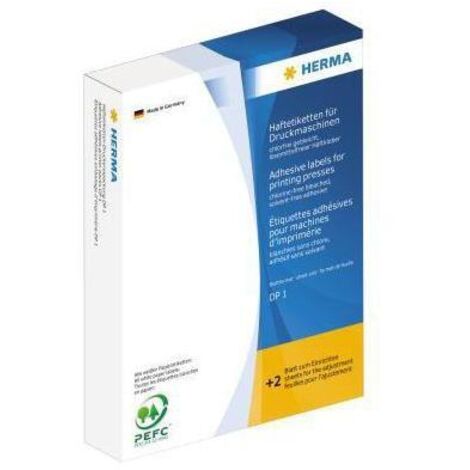 HERMA Druckmaschinenetikett HERMA Druckmaschine DP1 22 x 32 mm (B x H) stark haftend Papier weiß 252Bl./Pack. 5.000 Etik./Pack.