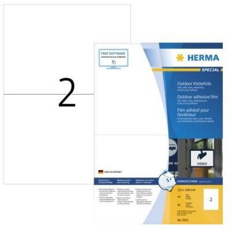 HERMA Etik. A4 Outdoor Klebefolie weiß 210x148 mm    80 St. (9541)