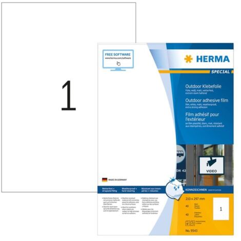 HERMA Etik. A4 Outdoor Klebefolie weiß 210x297 mm    40 St (9543)