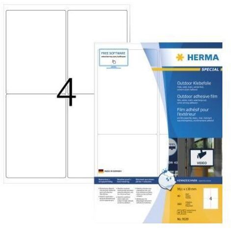 HERMA Etik. A4 Outdoor Klebefolie weiß 99,1x139 mm  160 St. (9539)