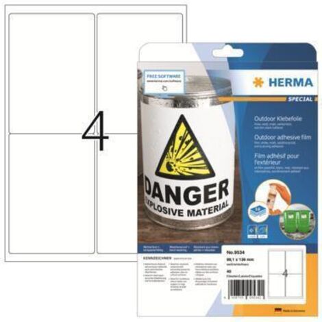 HERMA Etik. A4 Outdoor Klebefolie weiß 99,1x139 mm 40 St.