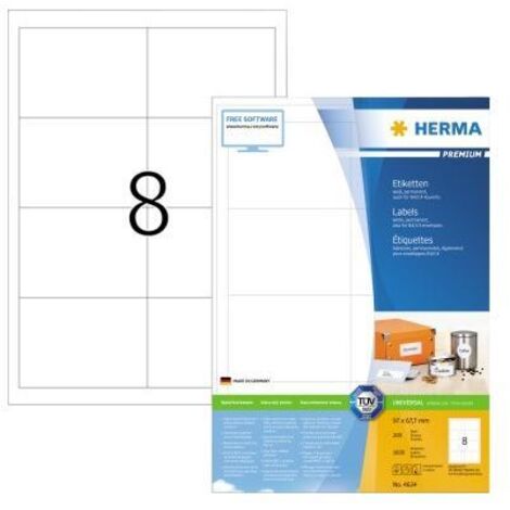 HERMA Etikett Premium 4624 97x67,7mm weiß 1.600 St./Pack.