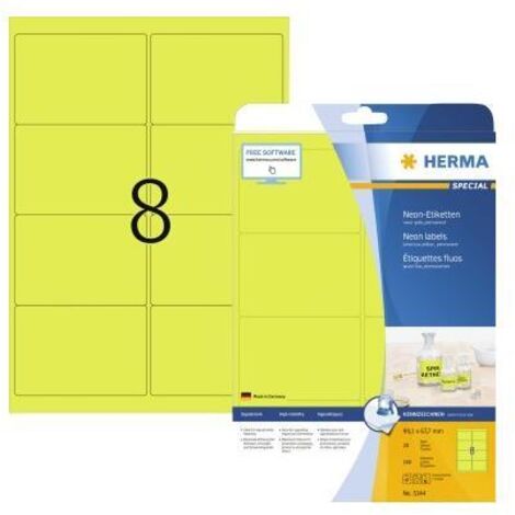 HERMA Etiketten A4 neon-gelb   99,1x67,7 mm Papier 160 St. (5144)