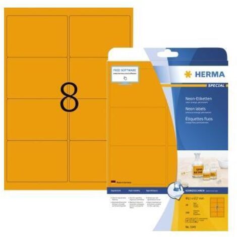 HERMA Etiketten A4 neon-orange 99,1x67,7 mm Papier 160 St. (5145)