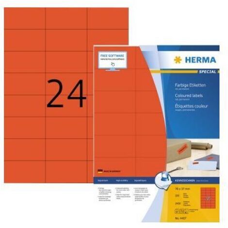 HERMA Etiketten A4 rot  70x37   mm Papier matt 2400 St. (4407)