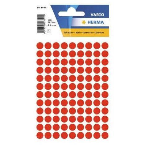 HERMA Markierungspunkt 1846 8mm leuchtrot 540 St./Pack.