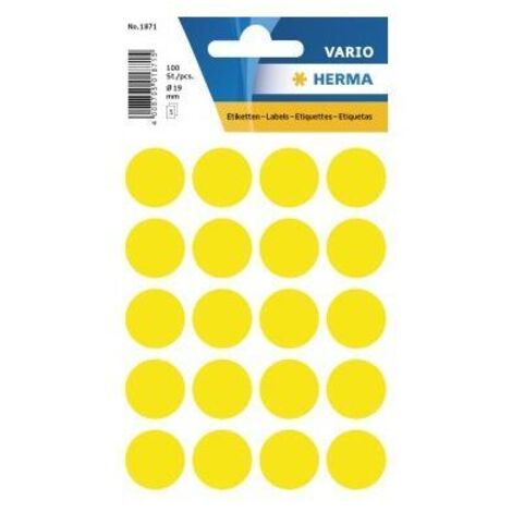 HERMA Markierungspunkt 1871 19mm gelb 100 St./Pack.