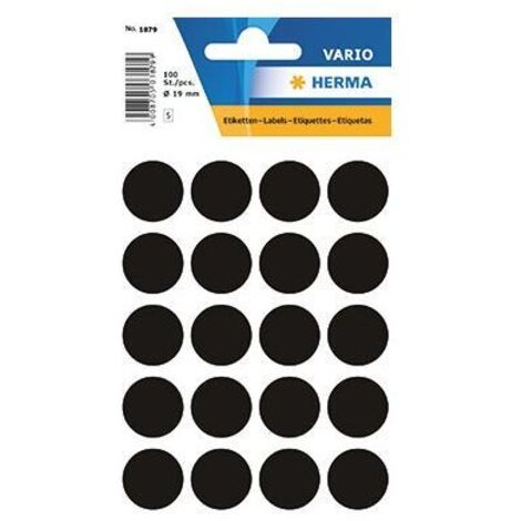 HERMA Markierungspunkt 1879 19mm schwarz 100 St./Pack.