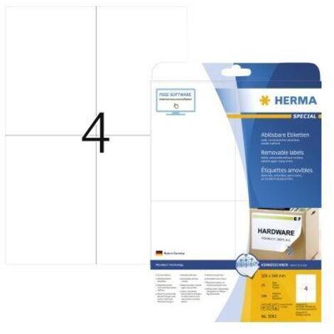 Herma Movables Etik. w.  105X148 25 Blatt DIN A4 100 Stück   5082