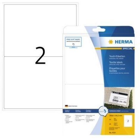 HERMA Textil/Namensetiketten A4 199,6x143,5mm weiß     40St. (4519)