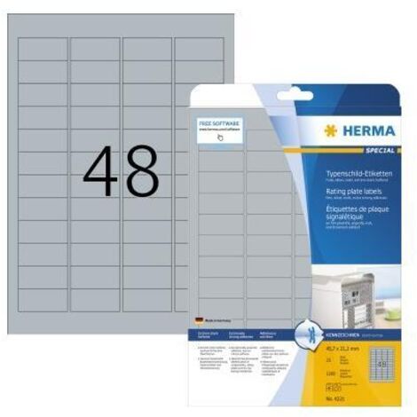 HERMA Typenschildetiketten A4 45,7x21,2 mm Folie 1200 St. (4221)