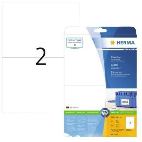 HERMA Universaletikett HERMA PREMIUM 210 x 148 mm (B x H) nicht wieder ablösbar Papier weiß 50Etik./Pack.