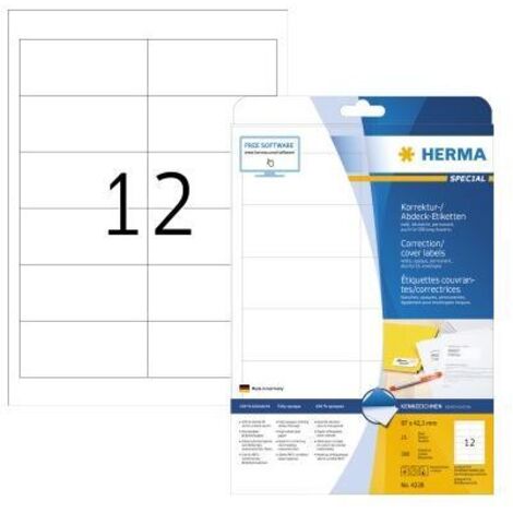 HERMA Universaletikett HERMA SPECIAL 97 x 42,3 mm (B x H) nicht wieder ablösbar Papier weiß 300Etik./Pack.
