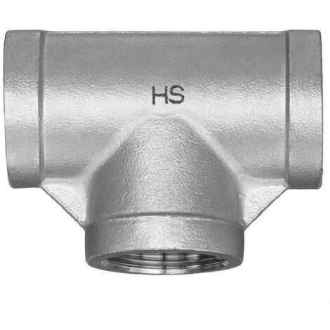 Hermann Schmidt Edelstahl-T-Stück 3/4" 90° Innengewinde/Innengewinde