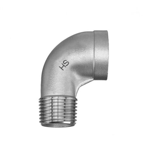 Hermann Schmidt Edelstahl-Winkel 1/2" 90° Innengewinde/Aussengewinde