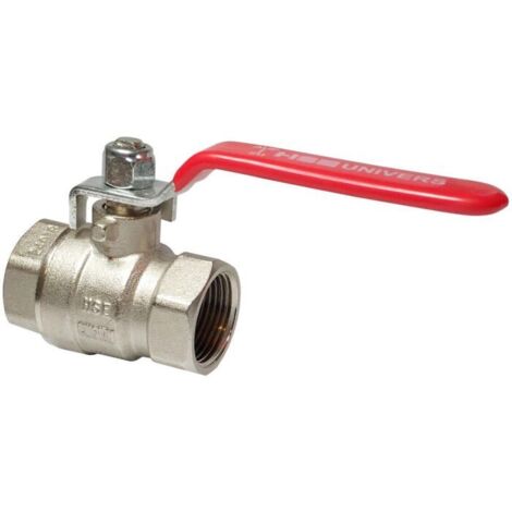 Hermann Schmidt Heizungs-Kugelhahn 1 1/2" Messing verchromt,  mit Hebelgriff, PN 40